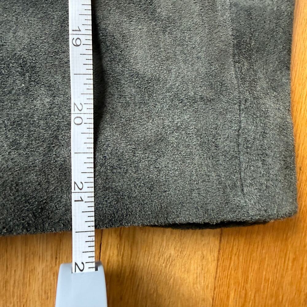 Sigrid Olsen Gray Suede Leather A-Line Skirt Sz 8 Petite 90s Y2K Minimal Classic - Picture 11 of 11